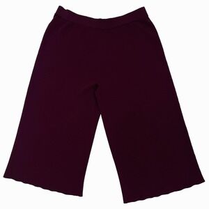 Ann Taylor Thick Knit Crop Pants Maroon Merlot Pull On